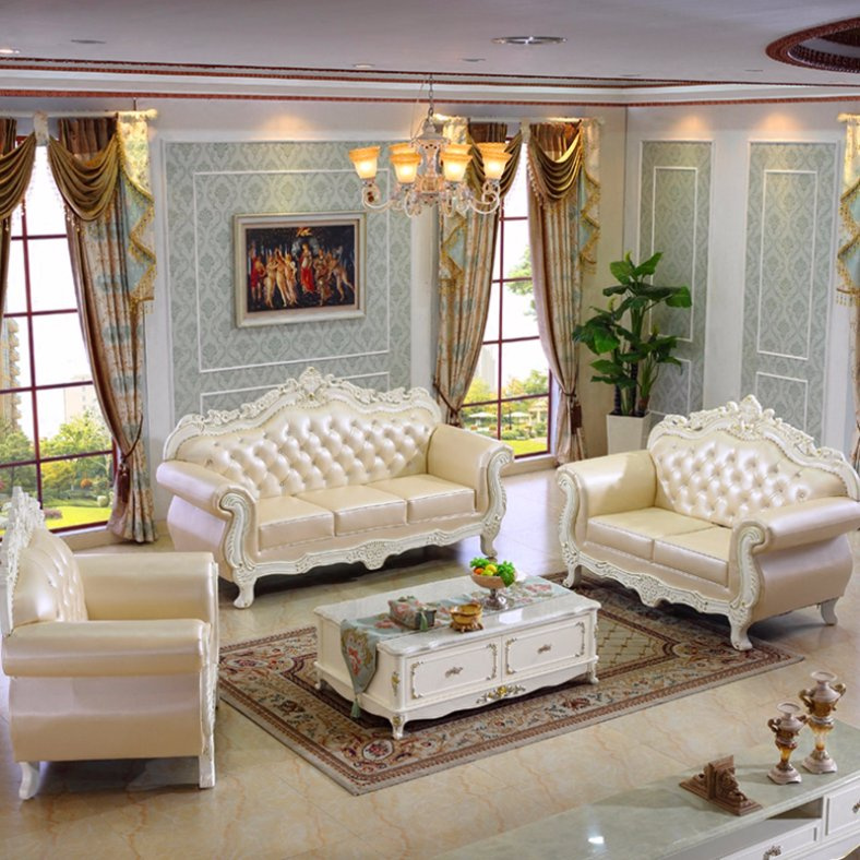 Classic Leather Sofa for Living Room Furniture (929P)