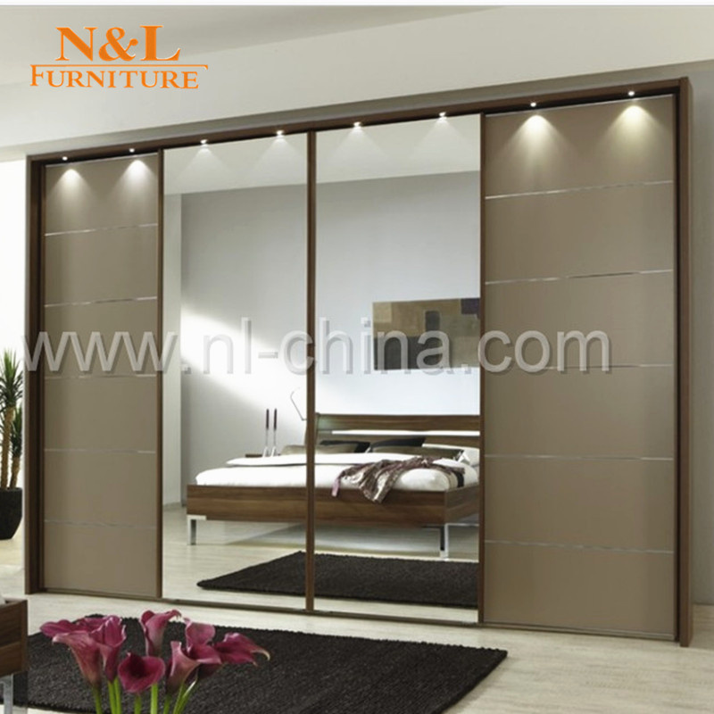 N&L Sliding Door MFC MDF Wooden Wardrobe Walk-in Closet