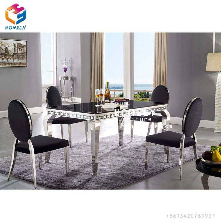 Luxury Hot Selling Marble Top Stainless Steel Table Dining Table