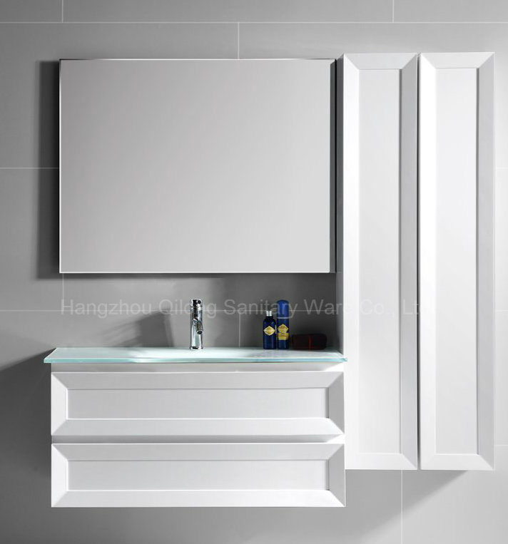 Two Drawers PVC Hanging Home Furniture in Bathroom with Mirror