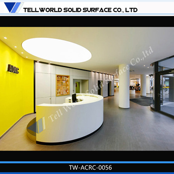 Acrylic Solid Surface White Salon Reception Desk for Sale