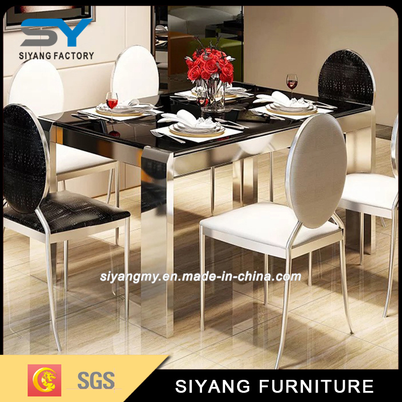 Wholesale Chinese Furniture Glass Top Wedding Dininig Table