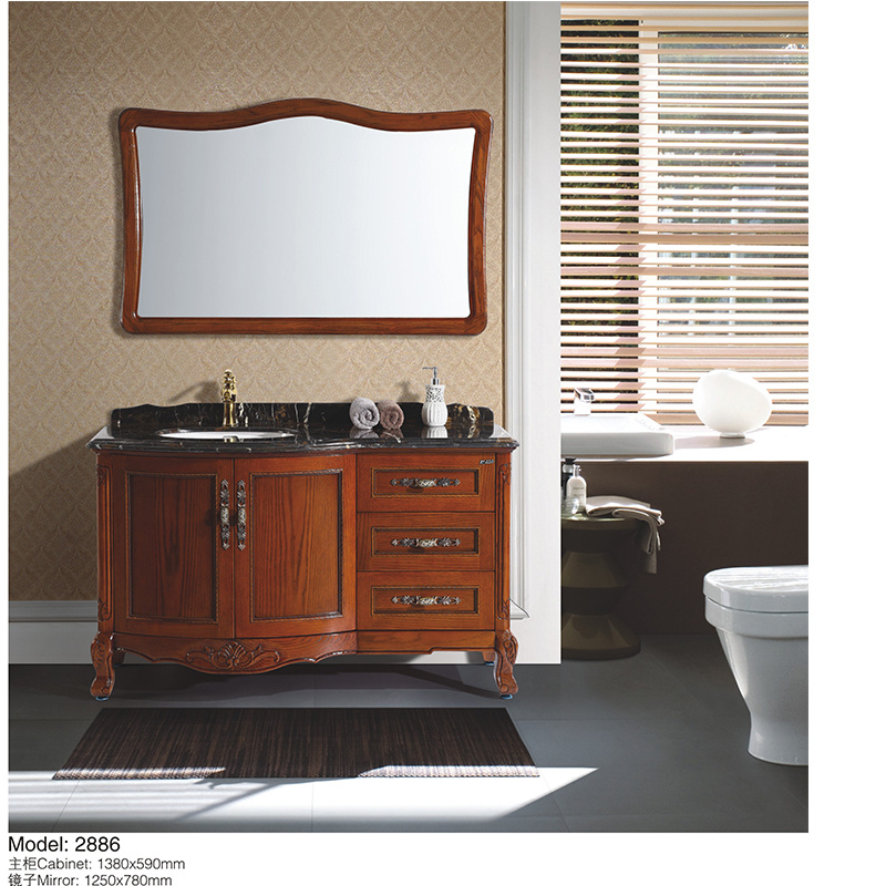 Solid Wooden Stone Basin Big Cabinet