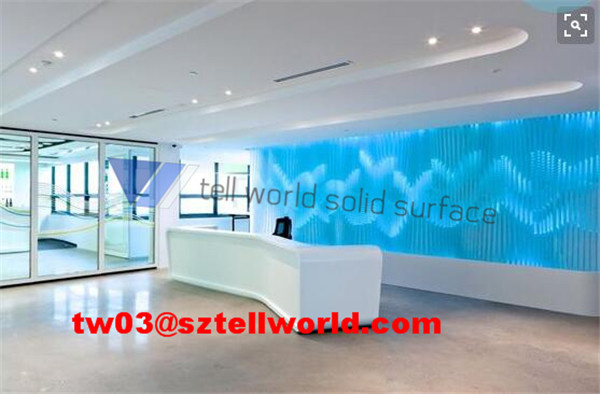 Tw LED Lighted Office Desk Furntiure Office Reception Desk with SGS