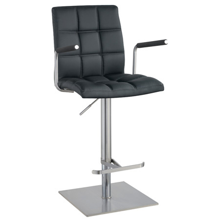 Armrest Stainless Steel Height Adjustable Bar Stool