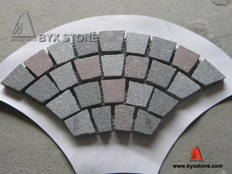 Red & Green & Grey Porphyry Cobblestone for Driveway