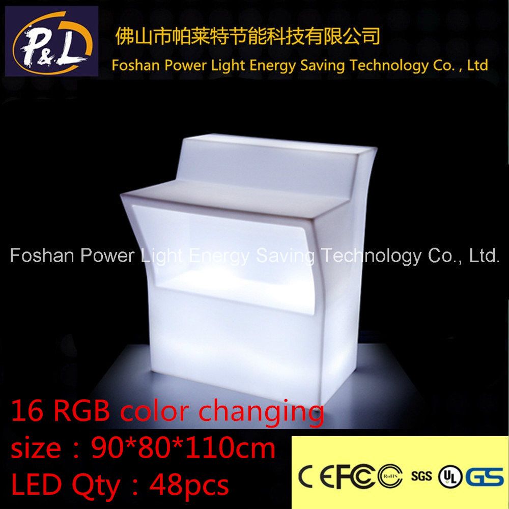 Modern Indoor and Outdoor LED Furniture PE Glowing Bar Table