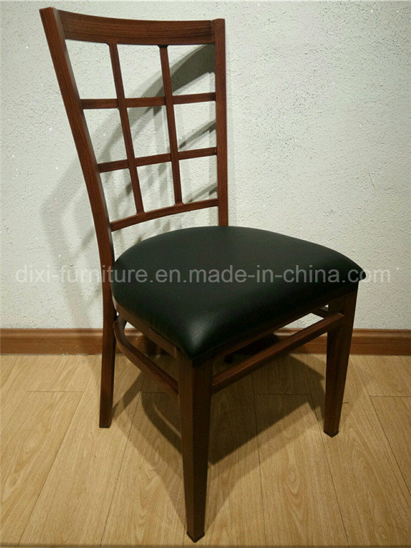 Restaurant Furniture Black Vinyl Seat Window Back Metal Restaurant Chair