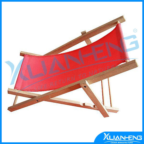 Red Folding Wooden Adjustable Lounge Beach Chair W/ Pillow