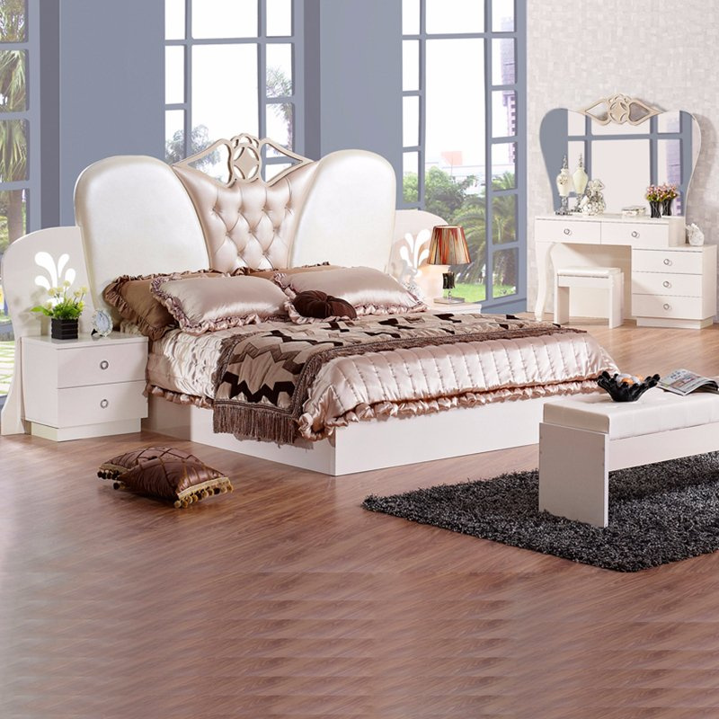 Home Furniture with Antique Bedroom Bed and Wardrobe (3388)