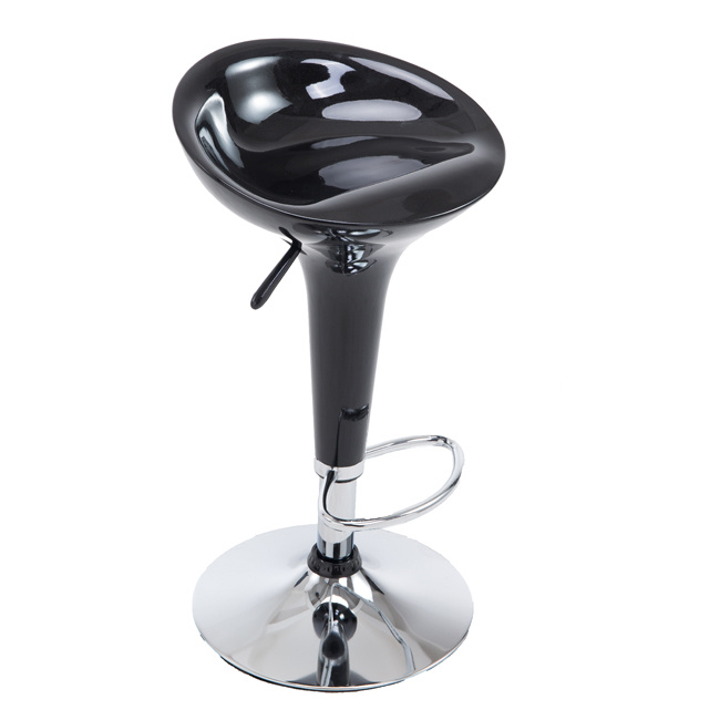 Fashion ABS Bombo Club Leisure Plastic Style Swivel Barstool Black