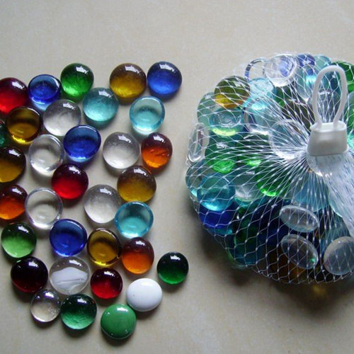 Mesh Bag Round Glass Pebble