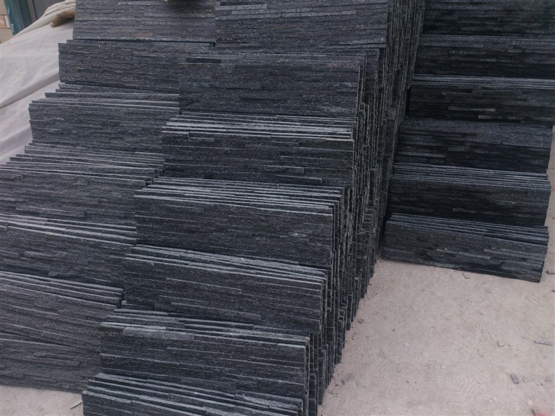 Natural Black Slate Stack Stone for Wall (SSS-41)