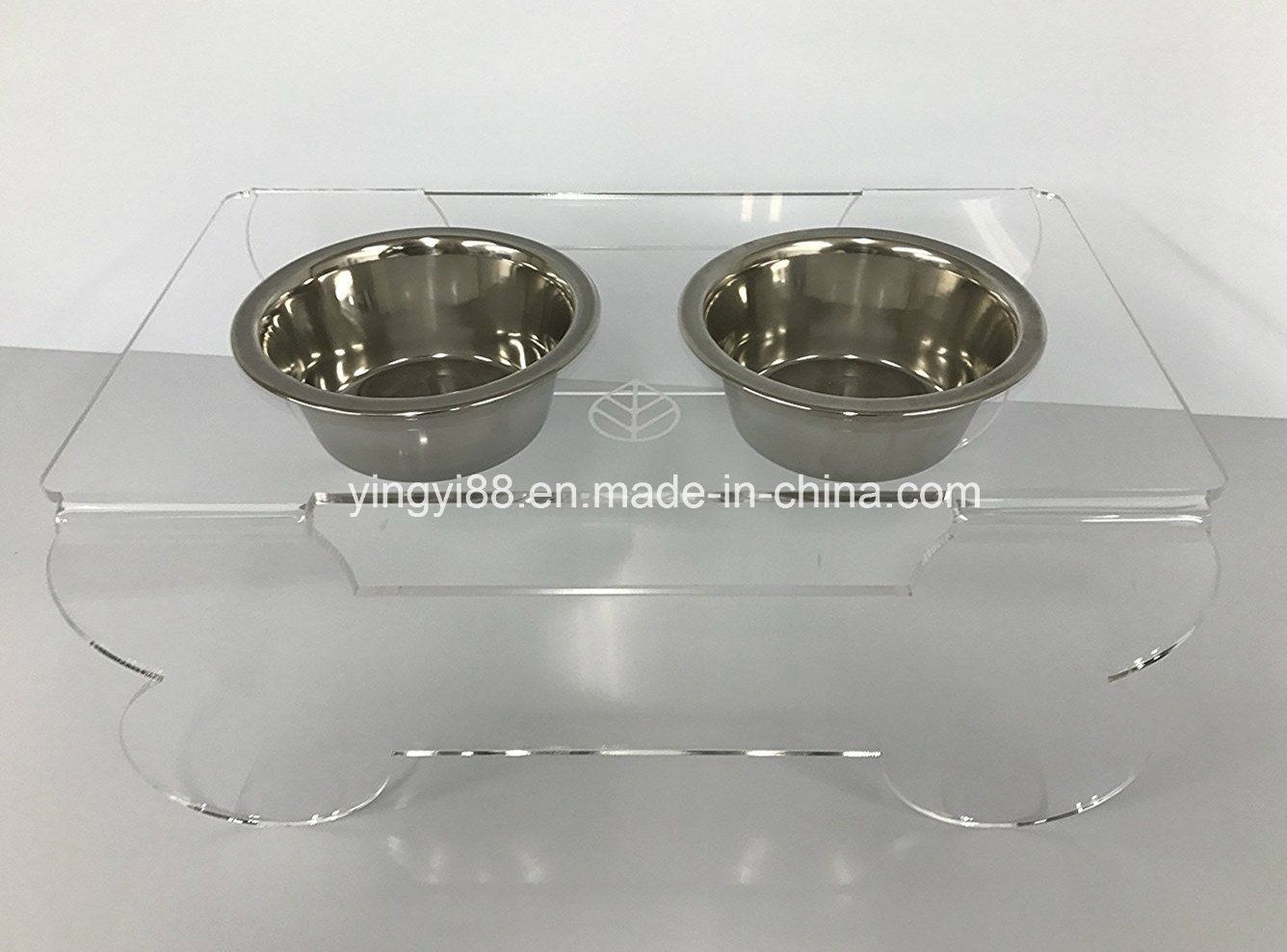 Custom Shaped Acrylic Pet Feeder Acrylic Dog Bowl
