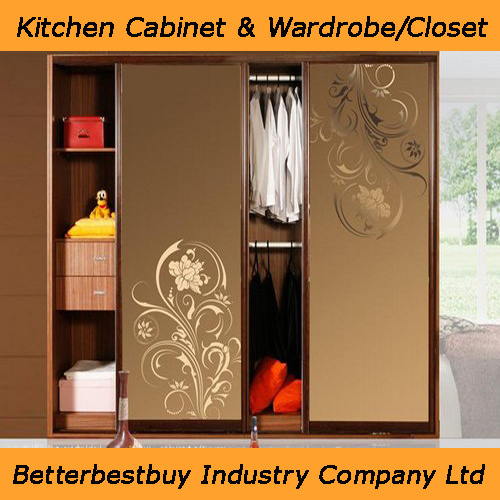 Simple Style Wardrobe with Glass Door