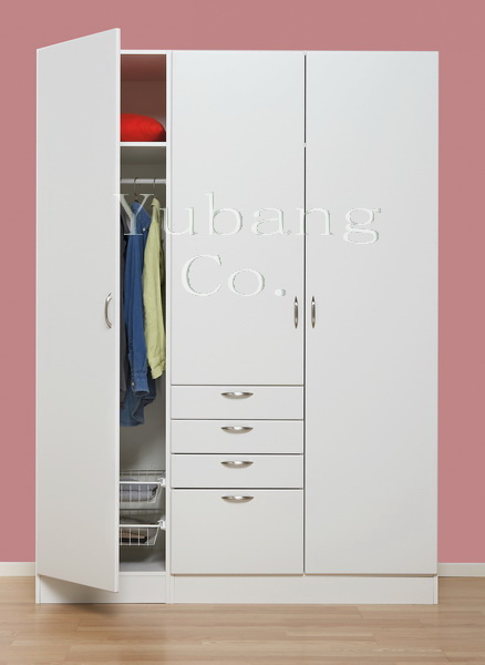 White Swing Door Wardrobe (BF22)