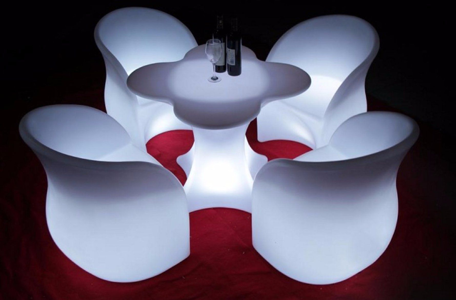 Modern Furniture Unique Design Flower Shaped Colorful LED Chair