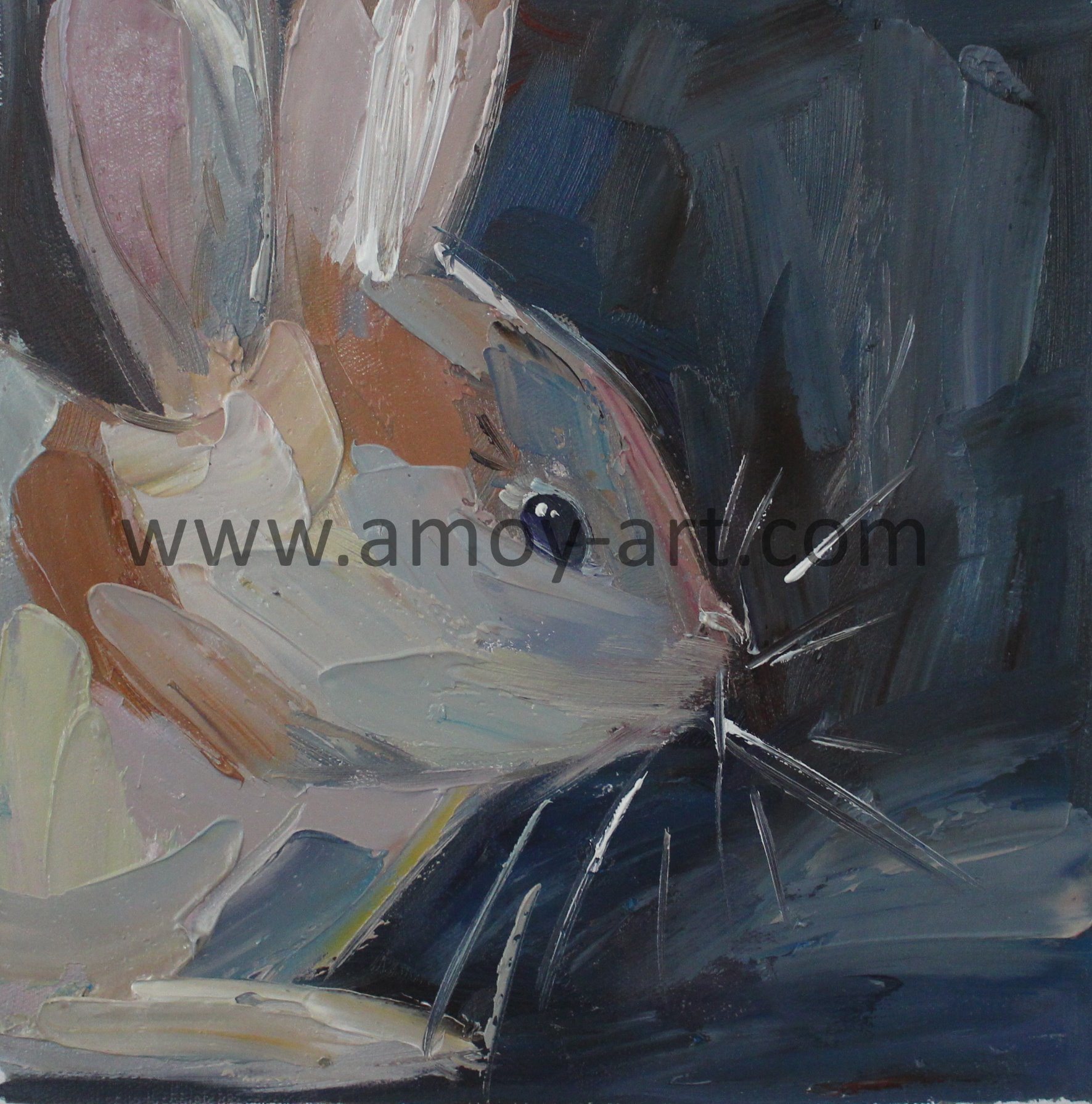 Wholesale Canvas Wall Art Rabbit Oil Paintings for Home Decoration
