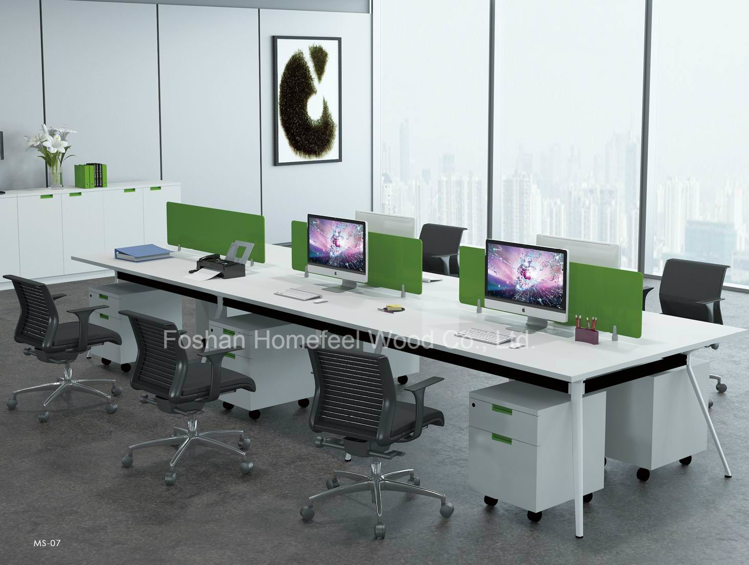 Wholesale Office Linear Workstation Desk with Screen Divider (HF-YZM007)