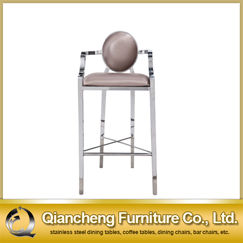 Lower Back Mirror Stainless Steel Frame PU Bar Chair