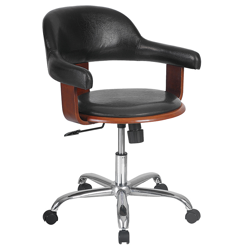 Bentwood Adjustable Height Bar Chair with Curved PU Back (FS-WB609)