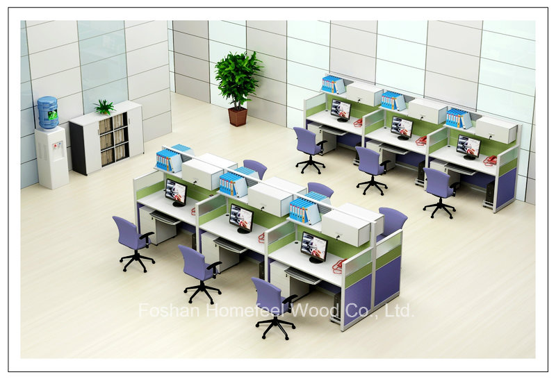 High Wall Furniture Wooden 2 Seater Office Workstation Small Cubicle (HF-YZV066)