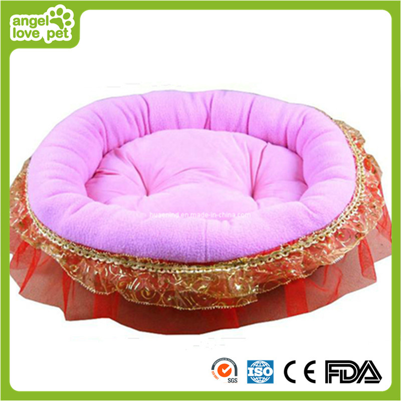 Pink Plush Round Cushion Pet Bed