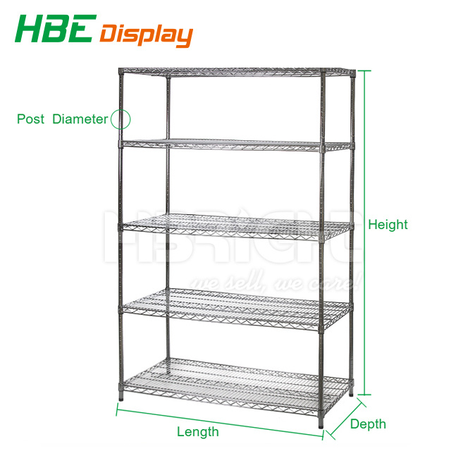 Light Duty Chrome Plated Wire Storage Display Racks