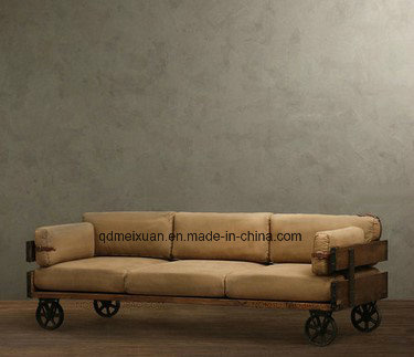 Loft American Wind Restoring Ancient Ways, Wrought Iron Solid Wood Sofa Industry Creative Living Room Sofa The Cafe Bars Sofa Chair (M-X3515)
