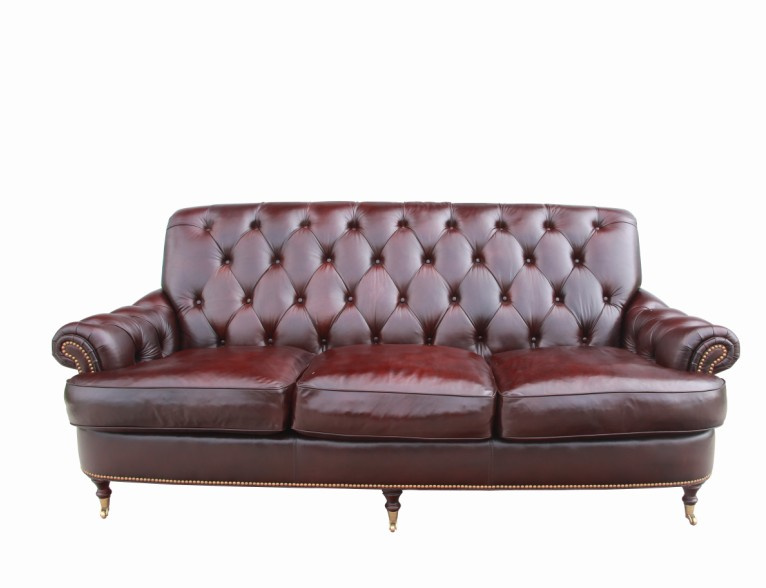 Antique Chesterfield Leather Sofa Hotel Furniture