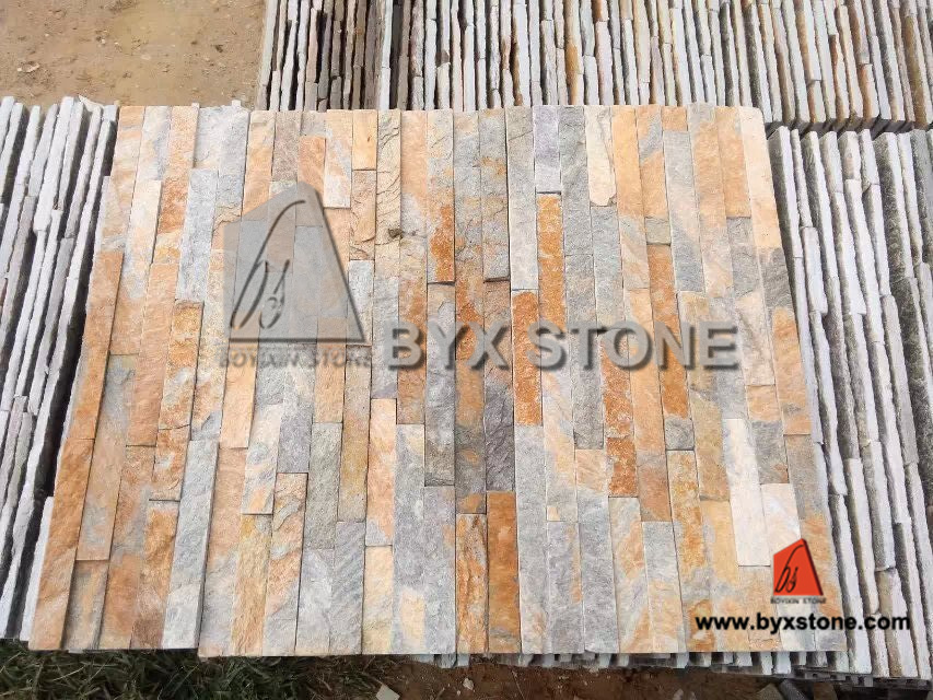 Rusty Yellow Quartzite Culture Stone for Wall Cladding