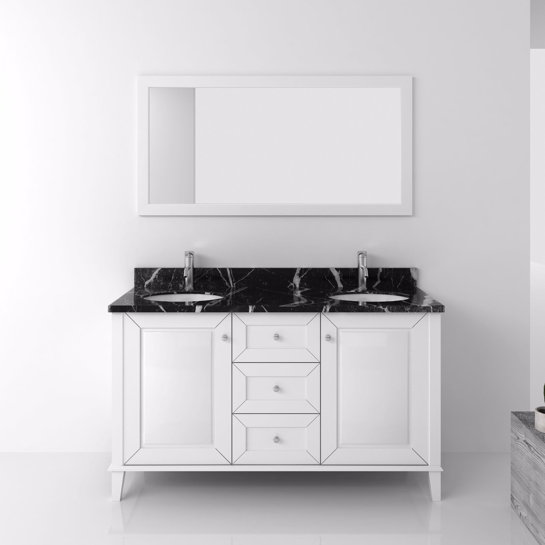 Double Wall-Mount Undercounter Bathroom Cabinet
