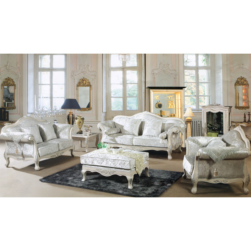 Antique Sofa with Wooden Sofa Frame and Side Table (D650)