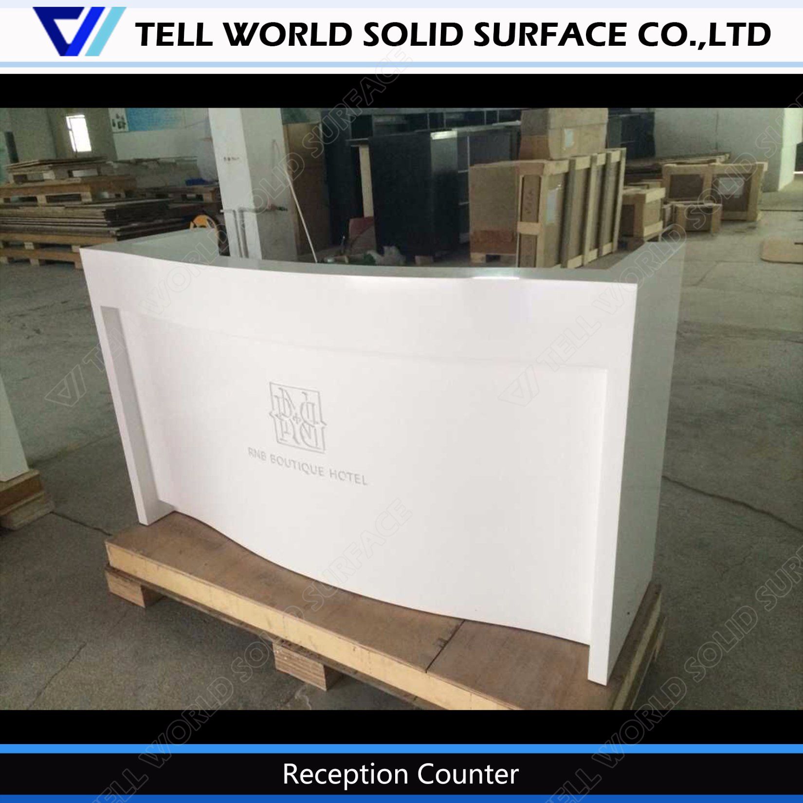 Modern Pure Acrylic RGB LED Lighting Commercial Office Furniture Office Front Reception Desk