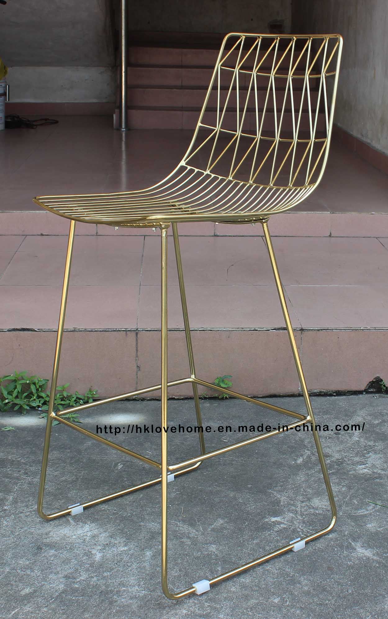 Metal Dining Leisure Side Wire Barchairs Restaurant Garden Chairs