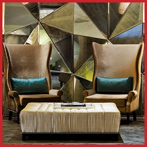 Wooden Lobby Sofa Modern Lounge Chair for Hotel Villa