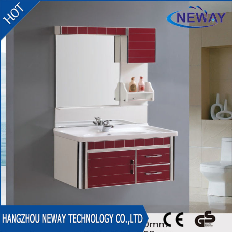 Quality Single Mirror PVC Home Bathroom Mirror Cabinet
