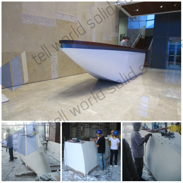 Hospital Boat Shape Front Desk Reception Counter Modern Boat Shape Reception Desk
