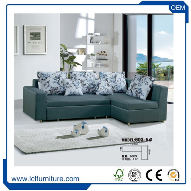Soft Fabric Cover Sofa Metal Frame Folding Sofa Bed