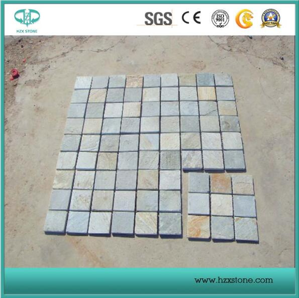 Chinese Natural Grey/Green/Tumbled/Irregular Shape Slate for Paving/ Wall Cladding Decoration
