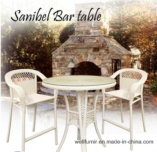 Rattan Bistro Chair Wicker Pub Table & Stools Set, Pub Chair,