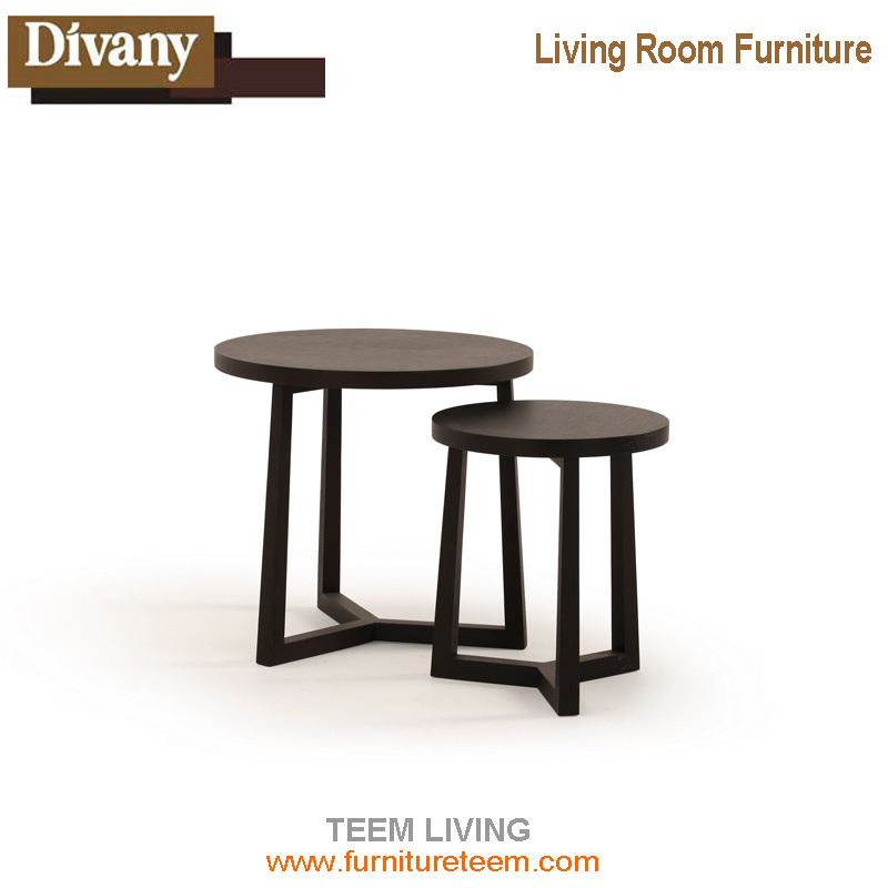 Home Furniture Solid Wood Legs Sofa&Bed Side Table Round Coffee Table