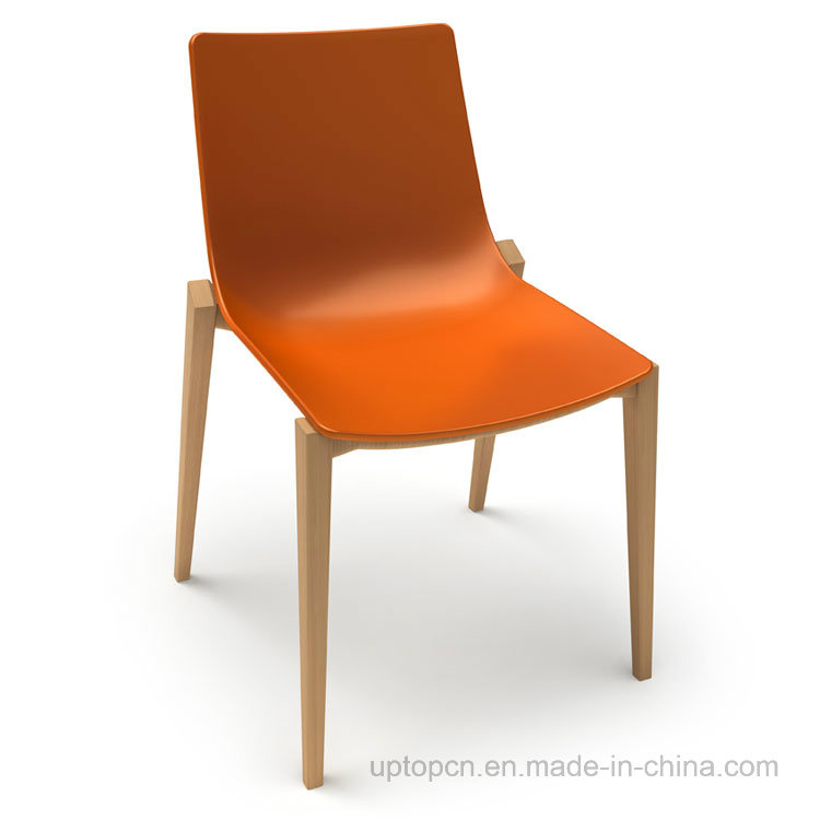 Steady Colorful Leisure Plastic Wooden Dining Chair (SP-UC011)