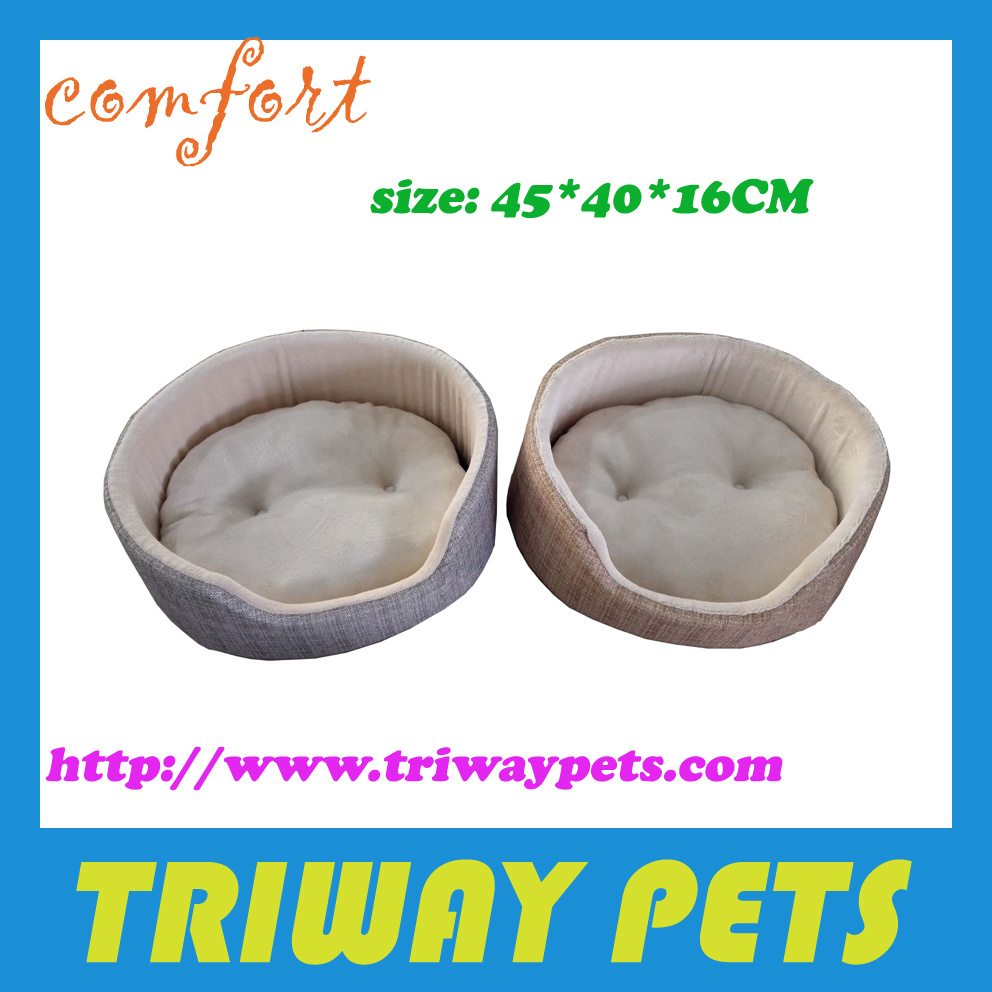 Soft Flannel&Hessian Foam Pet Bed (WY161009)