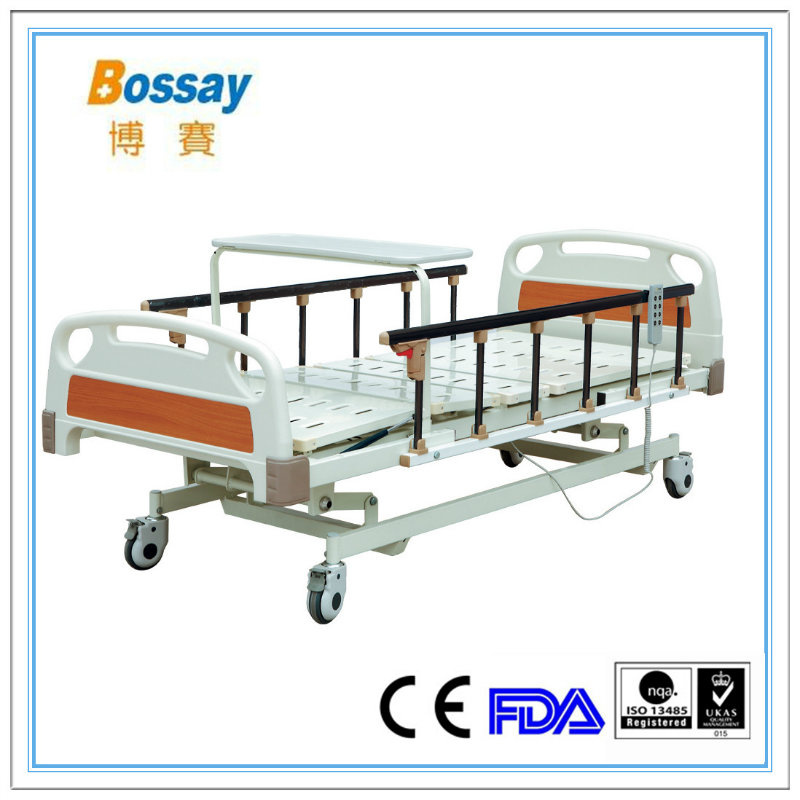 Made in China Electric Hospital Bed with Over Bed Table