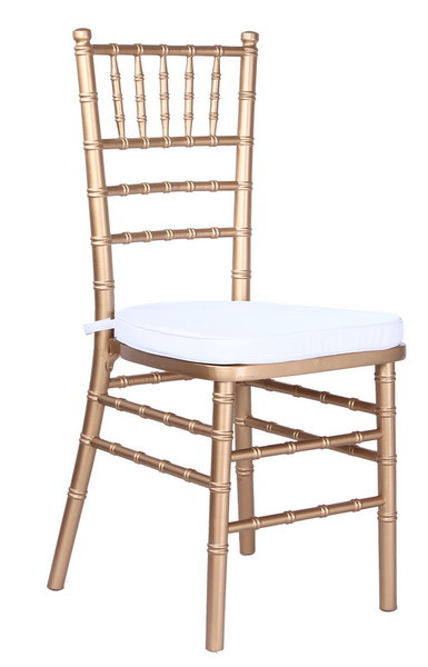 Wood Shiny Gold Chiavari Chair, Tiffany Chair with Cushion
