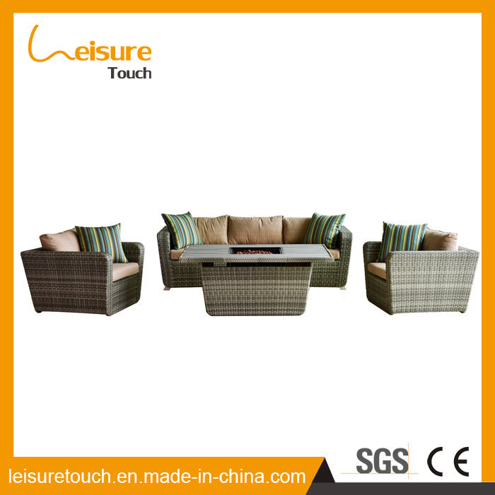 Home Hotel All Weather Rattan Modern BBQ Fire Pit Table Outdoor Garden Wicker Lounge Chair Furniture