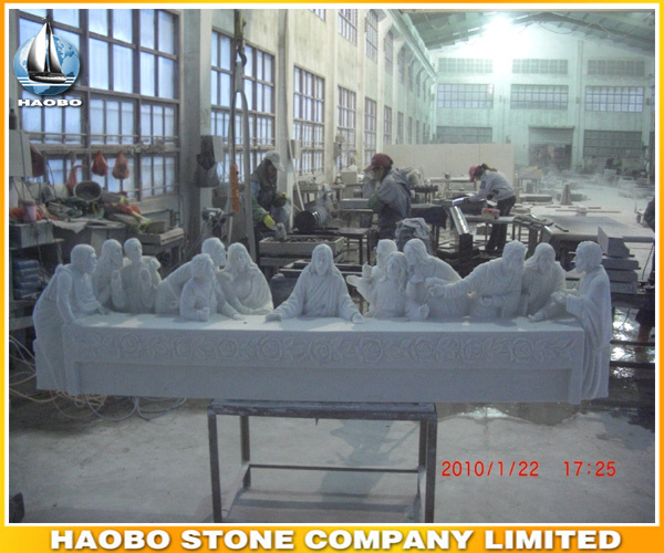 Hand Carved The Last Supper Marble Statue