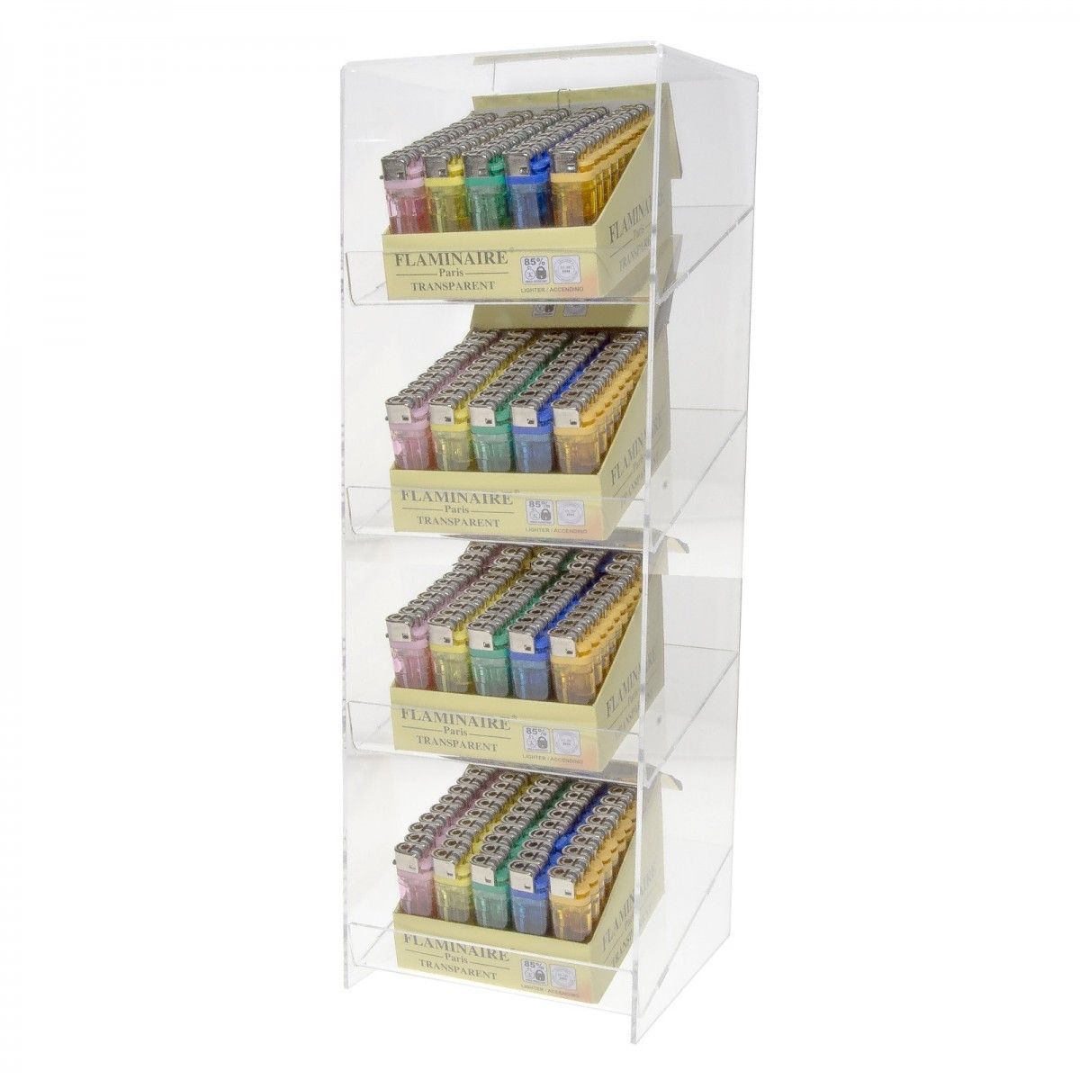 Acrylic Lighter Display Showcase with 4 Layer Shelves