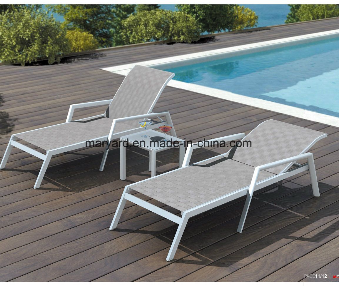Sling Textilene Mesh Fabric Aluminum Sun Lounger